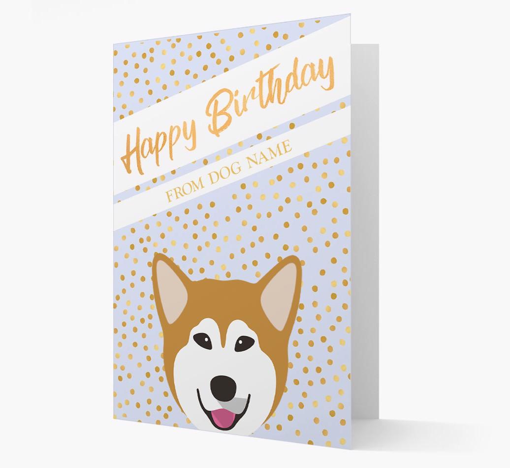 Personalized 'Happy Birthday' Gold Detail {breedFullName} Card