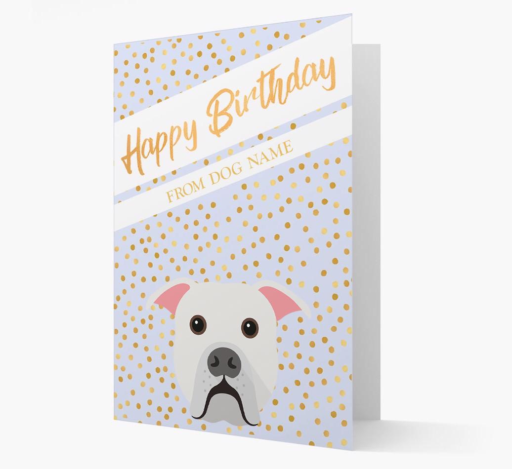 Personalized 'Happy Birthday' Gold Detail {breedFullName} Card