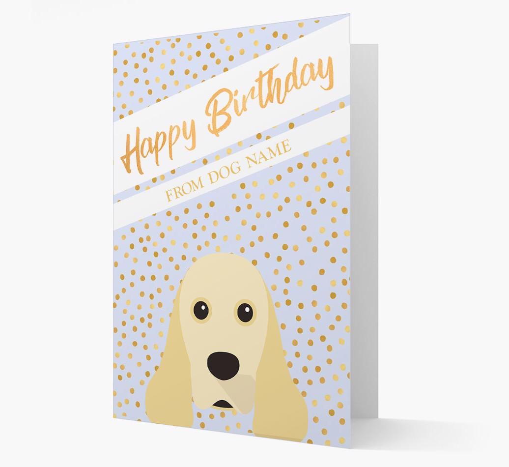 Personalized 'Happy Birthday' Gold Detail {breedFullName} Card
