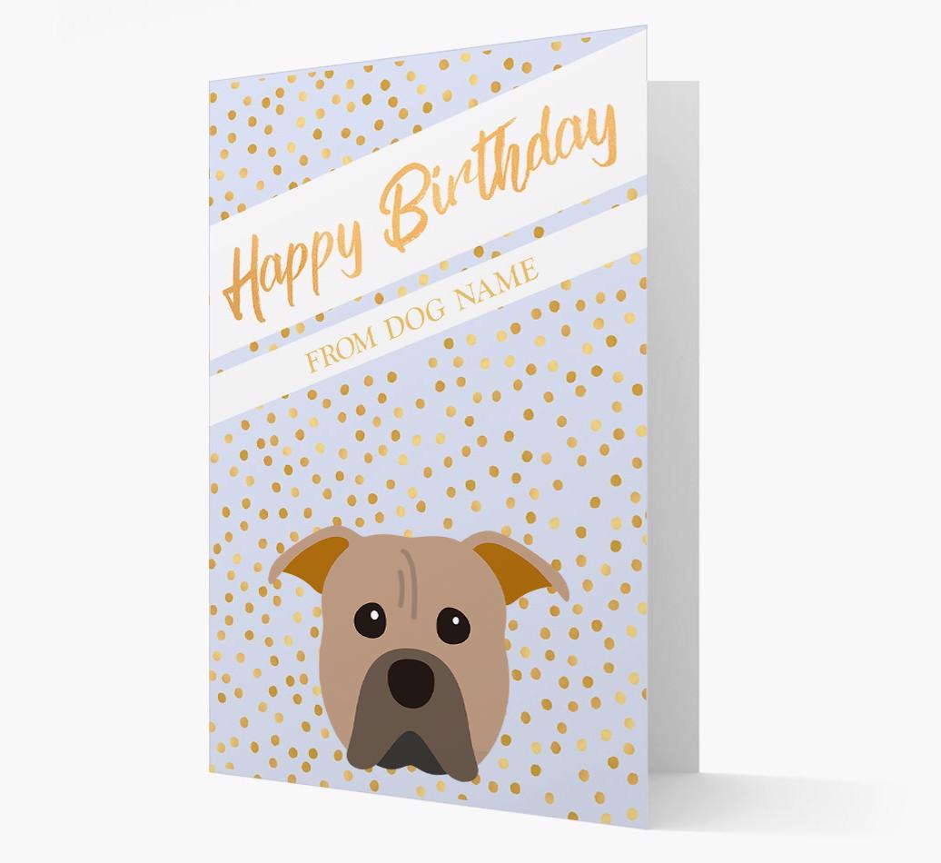 Personalized 'Happy Birthday' Gold Detail {breedFullName} Card