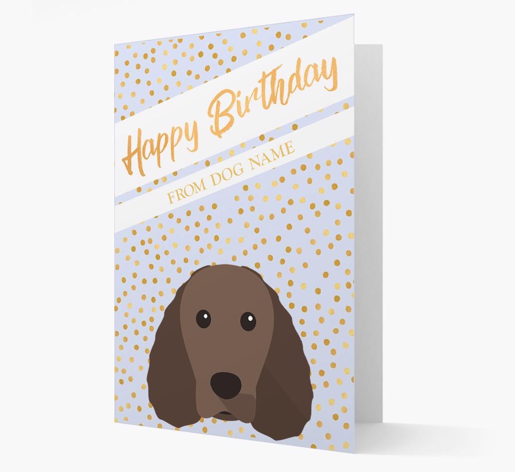 Personalized 'Happy Birthday' Gold Detail {breedFullName} Card