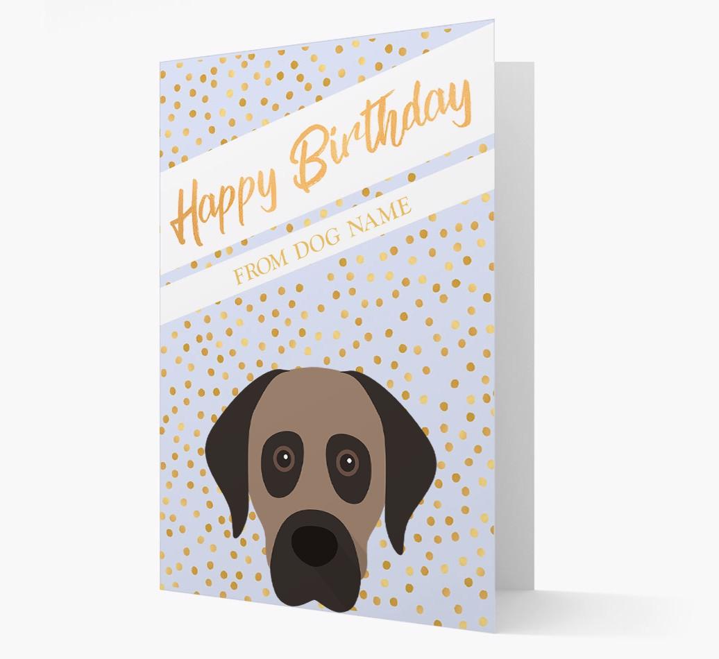 Personalized 'Happy Birthday' Gold Detail {breedFullName} Card
