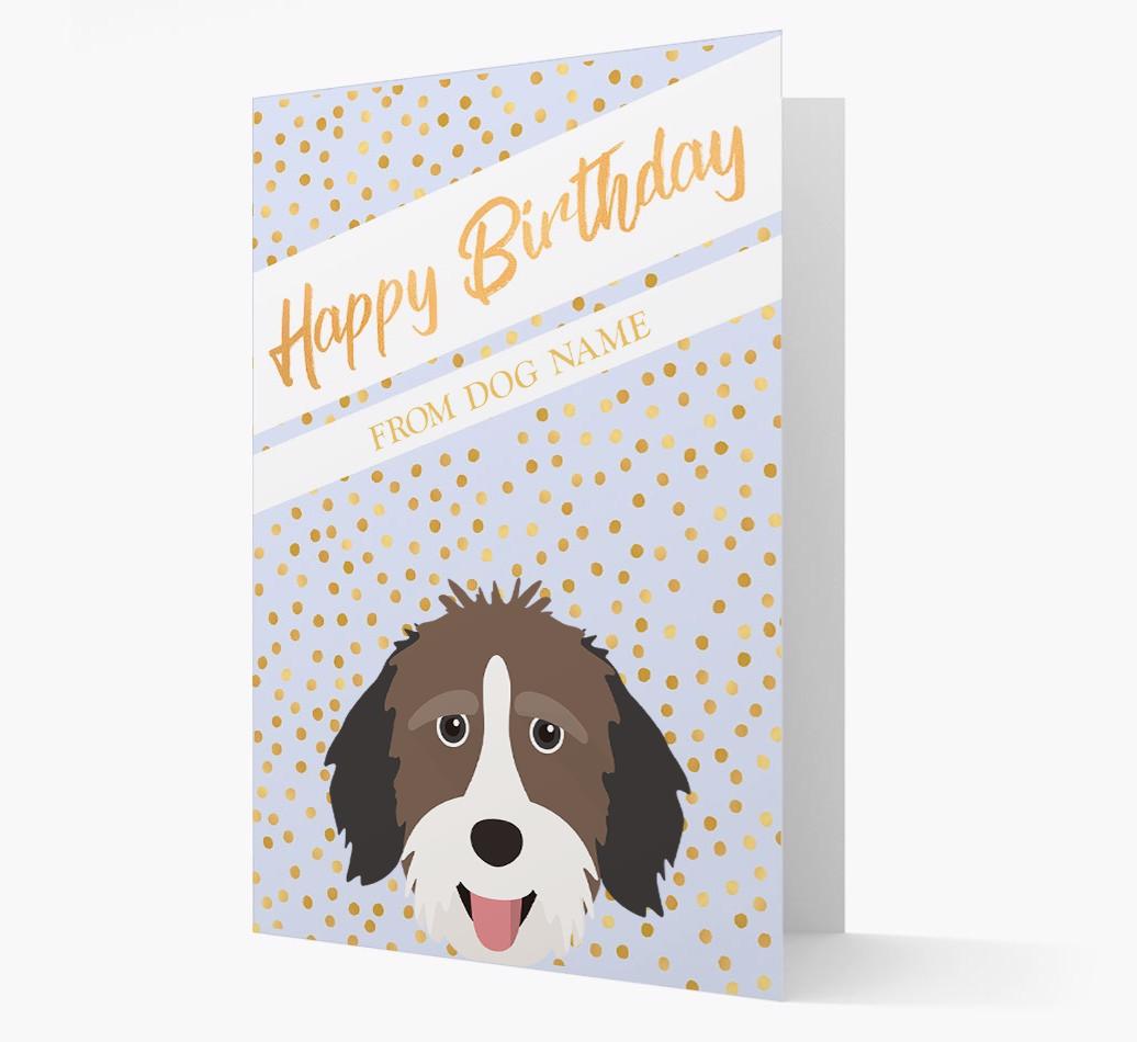 Personalized 'Happy Birthday' Gold Detail {breedFullName} Card