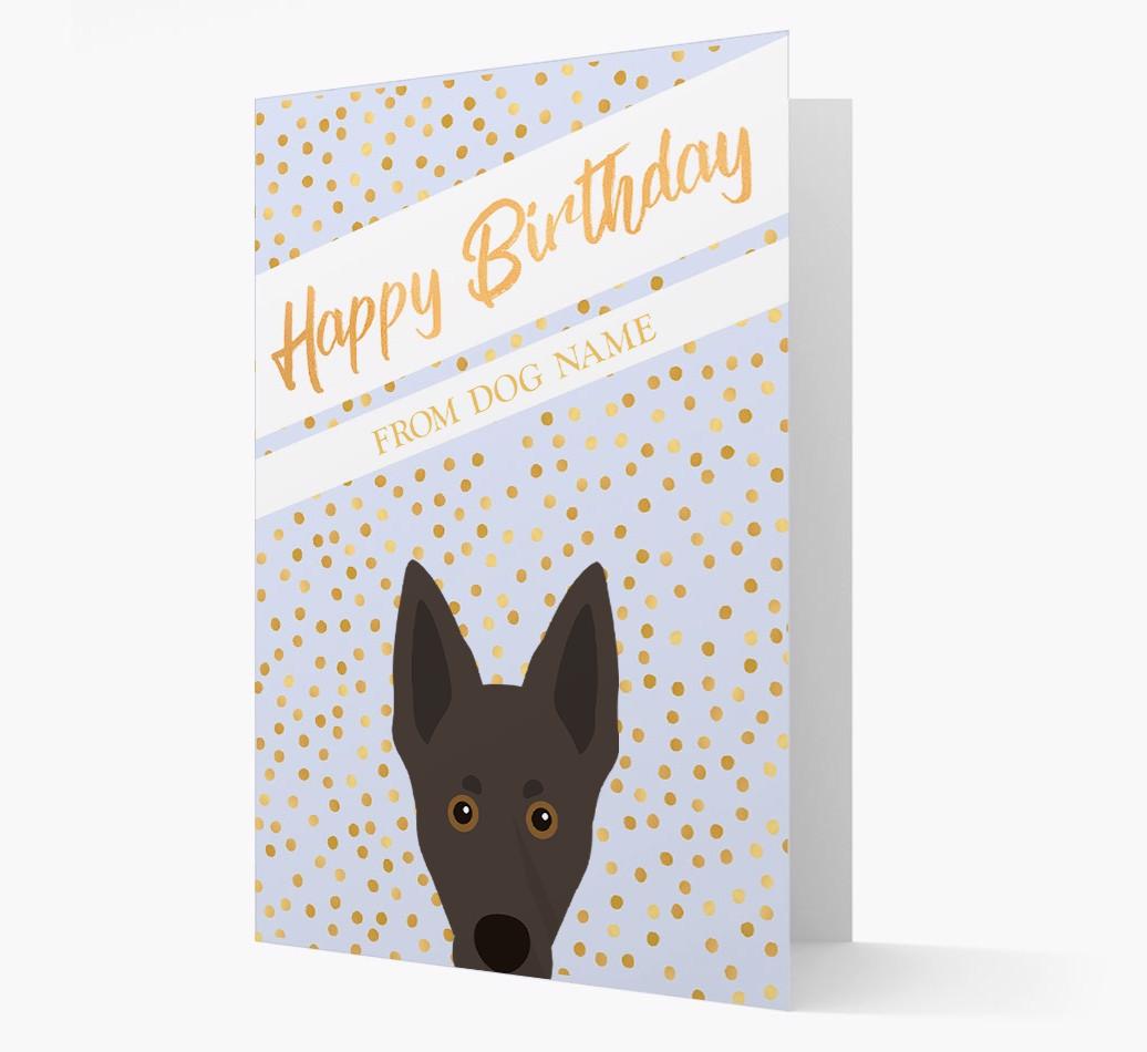 Personalized 'Happy Birthday' Gold Detail {breedFullName} Card
