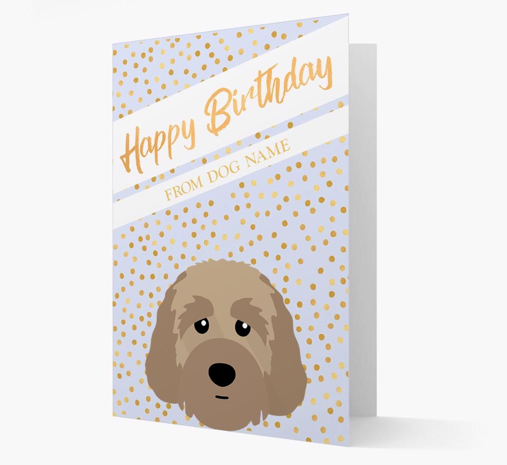 Personalized 'Happy Birthday' Gold Detail {breedFullName} Card