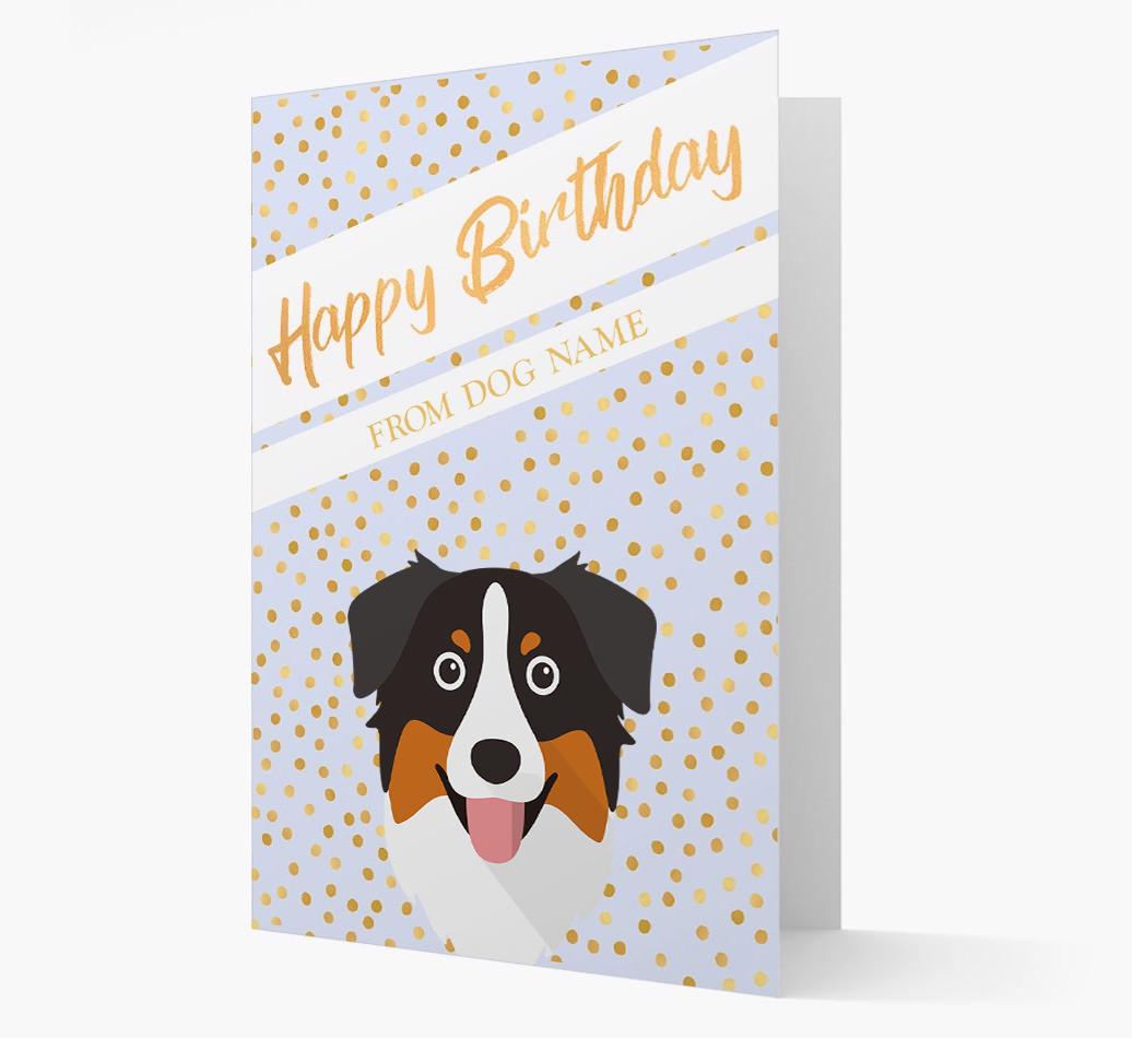 Personalized 'Happy Birthday' Gold Detail {breedFullName} Card