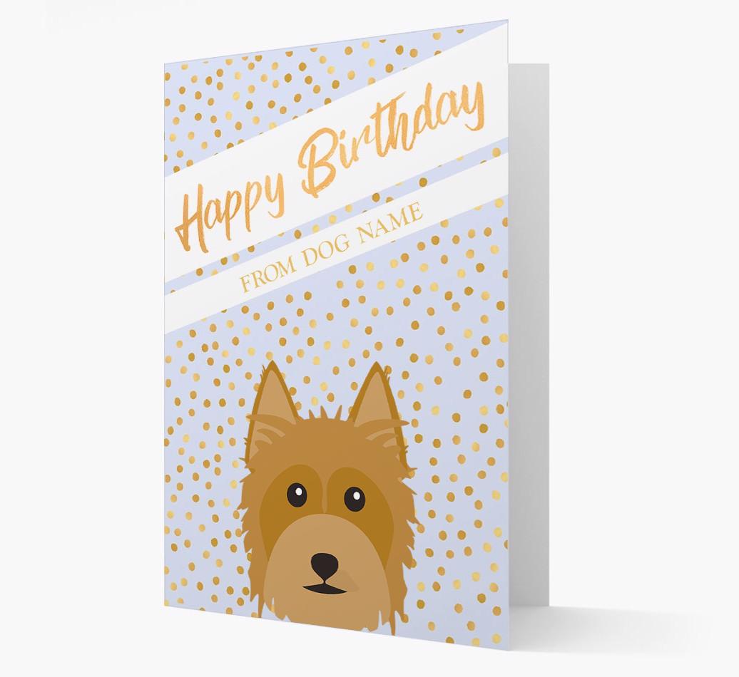 Personalized 'Happy Birthday' Gold Detail {breedFullName} Card