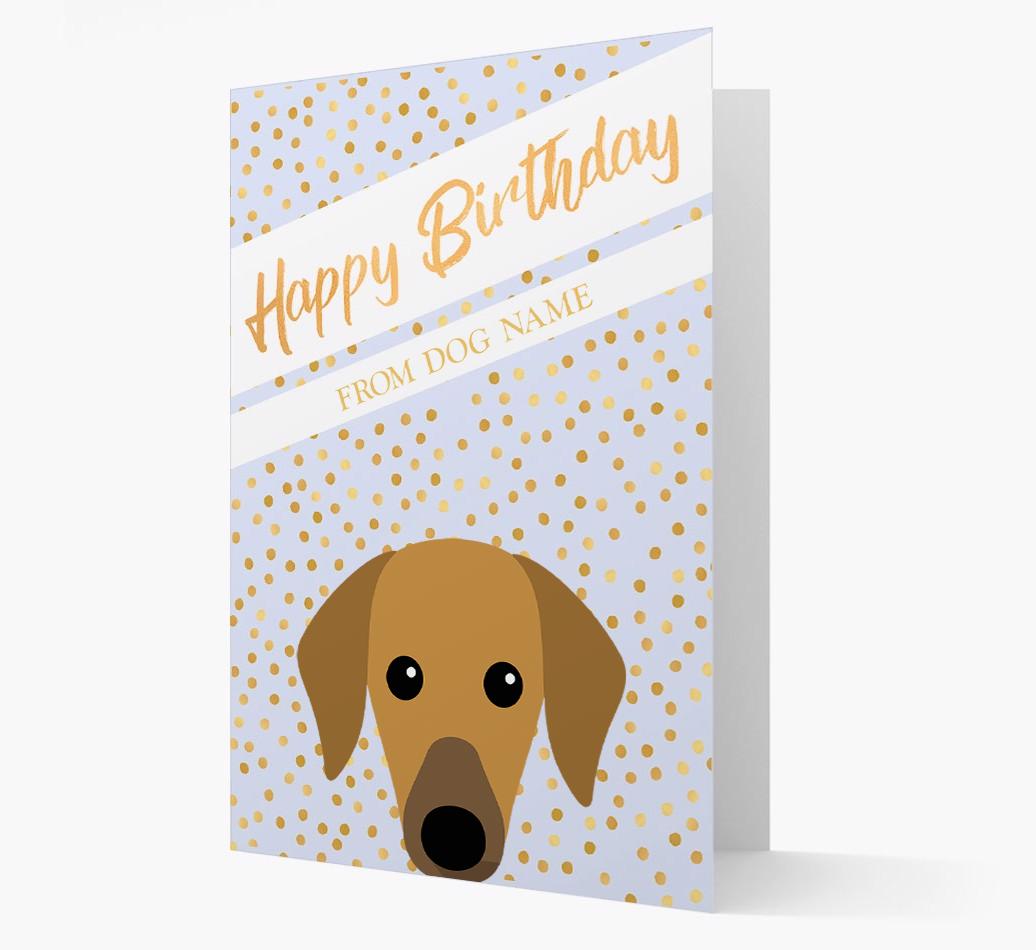 Personalized 'Happy Birthday' Gold Detail {breedFullName} Card