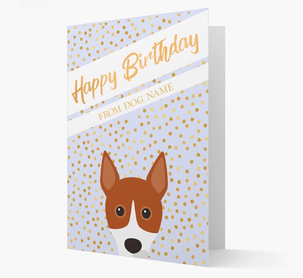 Personalized 'Happy Birthday' Gold Detail {breedFullName} Card