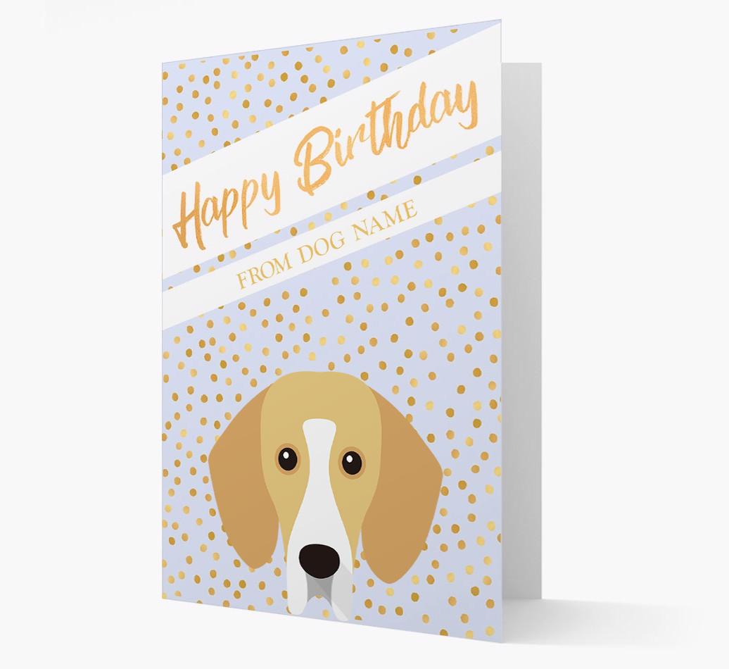 Personalized 'Happy Birthday' Gold Detail {breedFullName} Card