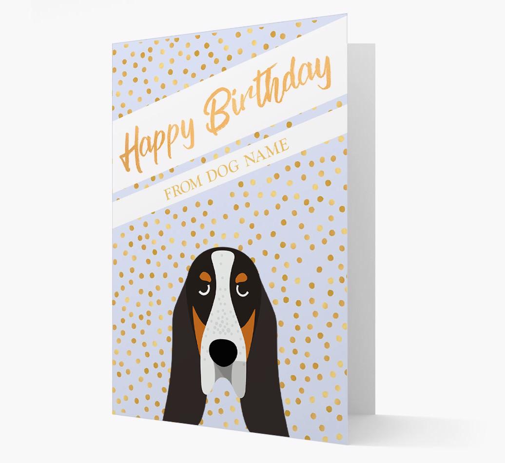 Personalized 'Happy Birthday' Gold Detail {breedFullName} Card