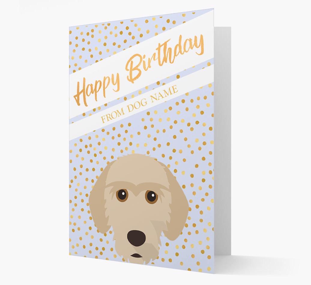 Personalized 'Happy Birthday' Gold Detail {breedFullName} Card