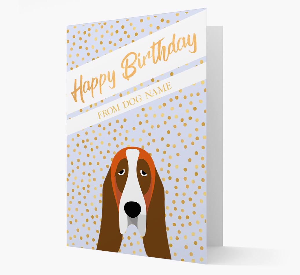 Personalized 'Happy Birthday' Gold Detail {breedFullName} Card