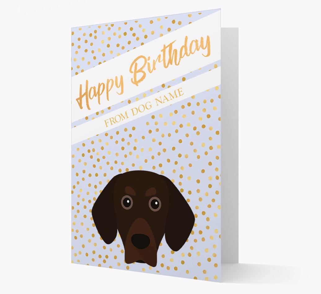 Personalized 'Happy Birthday' Gold Detail {breedFullName} Card