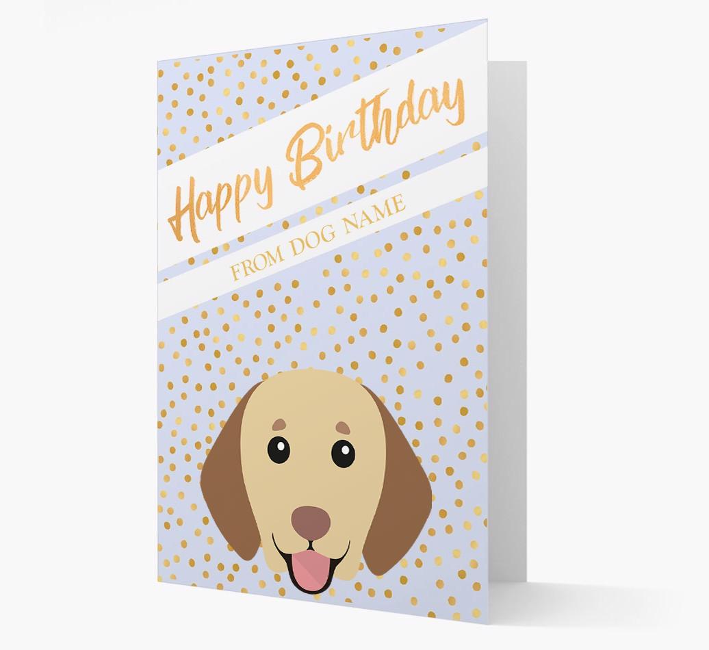 Personalized 'Happy Birthday' Gold Detail {breedFullName} Card