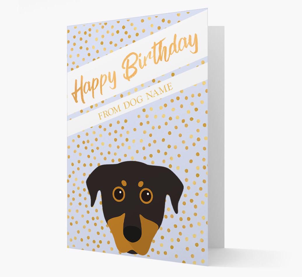 Personalized 'Happy Birthday' Gold Detail {breedFullName} Card