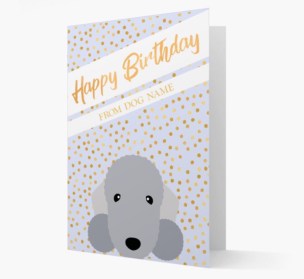 Personalized 'Happy Birthday' Gold Detail {breedFullName} Card