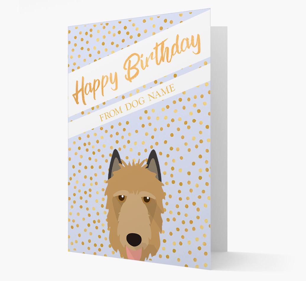Personalized 'Happy Birthday' Gold Detail {breedFullName} Card