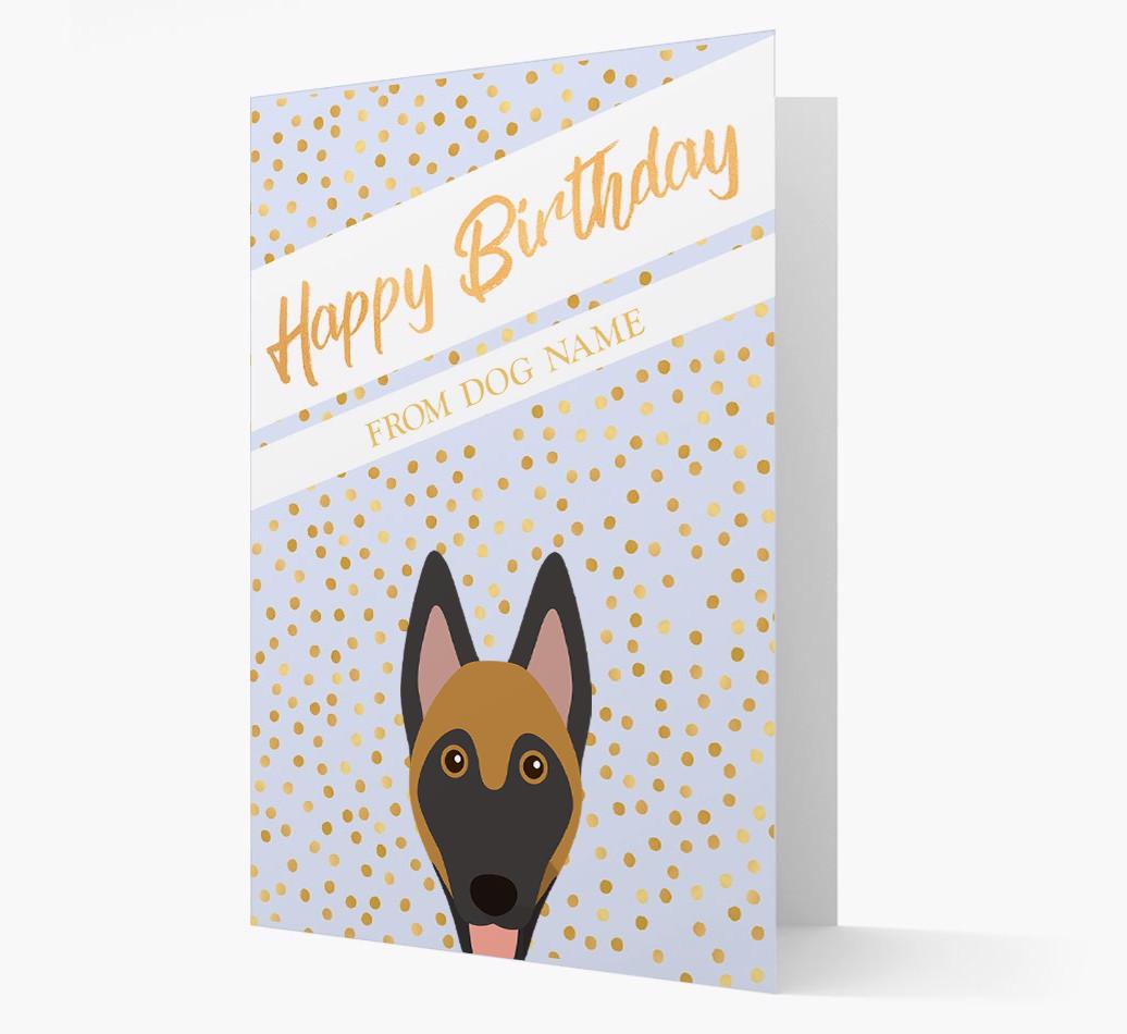 Personalized 'Happy Birthday' Gold Detail {breedFullName} Card