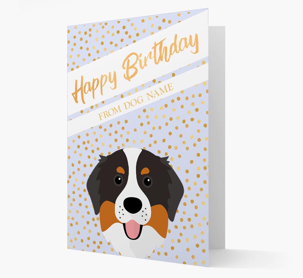 Personalized 'Happy Birthday' Gold Detail {breedFullName} Card