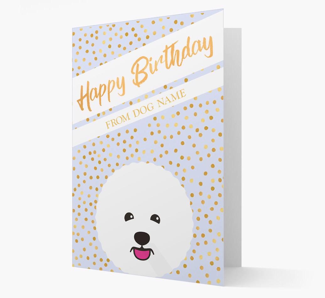 Personalized 'Happy Birthday' Gold Detail {breedFullName} Card