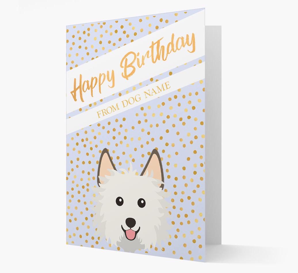 Personalized 'Happy Birthday' Gold Detail {breedFullName} Card