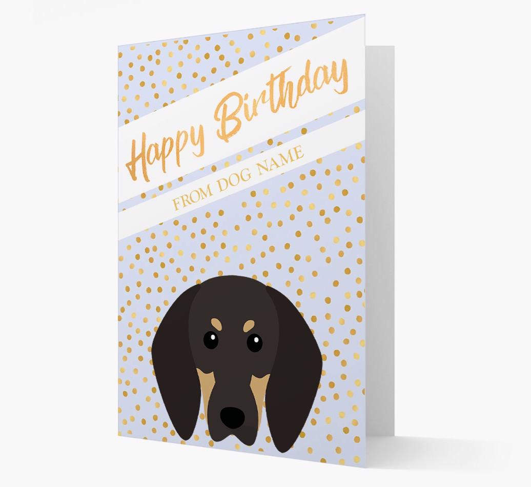Personalized 'Happy Birthday' Gold Detail {breedFullName} Card