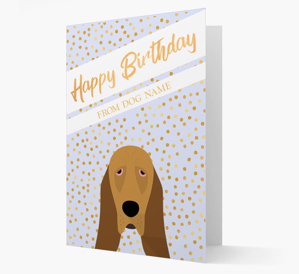 Personalized 'Happy Birthday' Gold Detail {breedFullName} Card