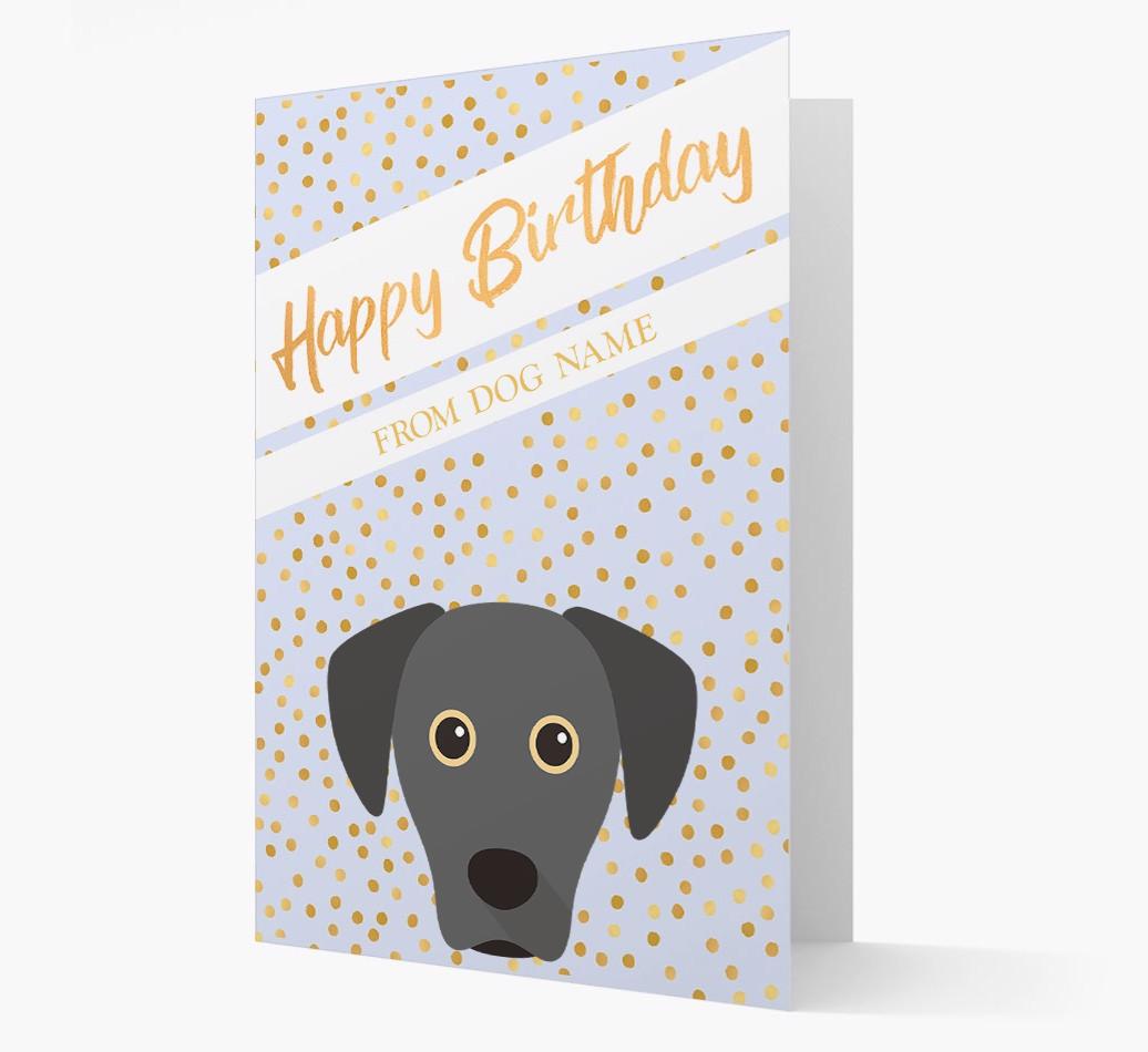 Personalized 'Happy Birthday' Gold Detail {breedFullName} Card