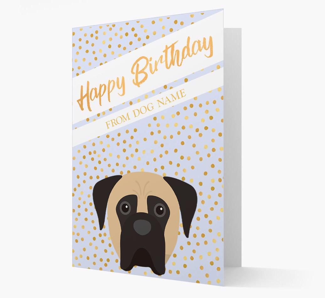 Personalized 'Happy Birthday' Gold Detail {breedFullName} Card