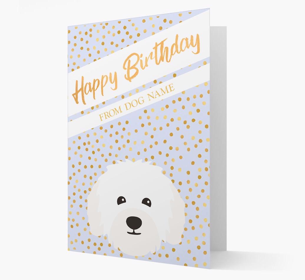 Personalized 'Happy Birthday' Gold Detail {breedFullName} Card