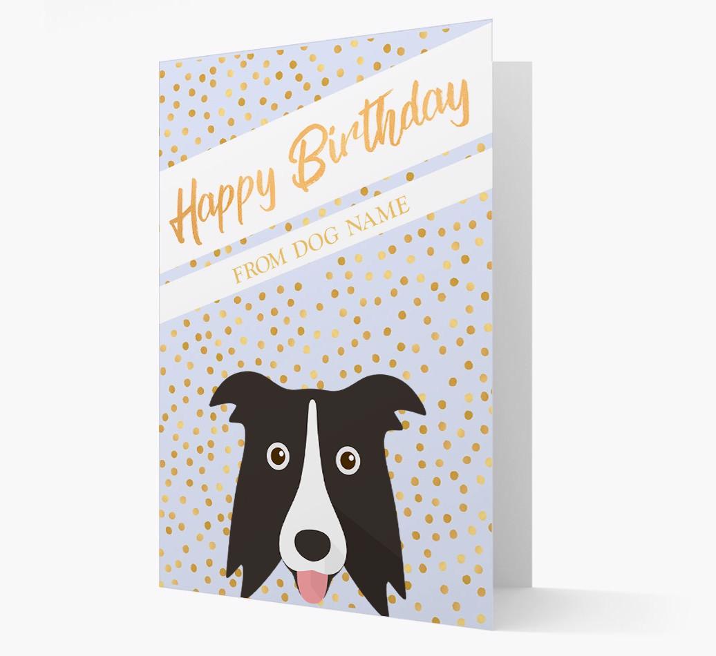 Personalized 'Happy Birthday' Gold Detail {breedFullName} Card