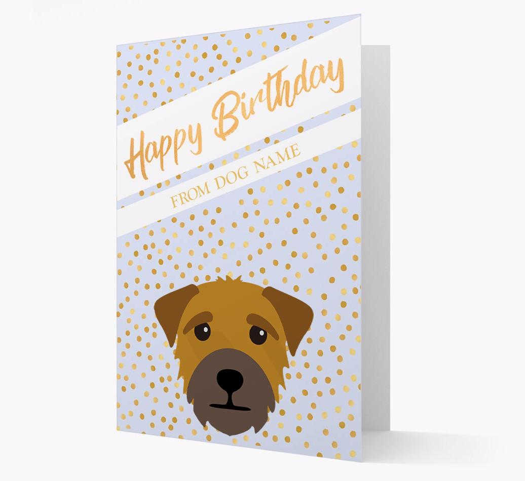 Personalized 'Happy Birthday' Gold Detail {breedFullName} Card