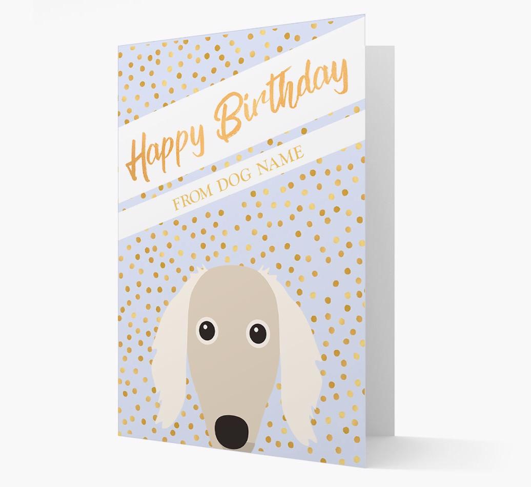 Personalized 'Happy Birthday' Gold Detail {breedFullName} Card
