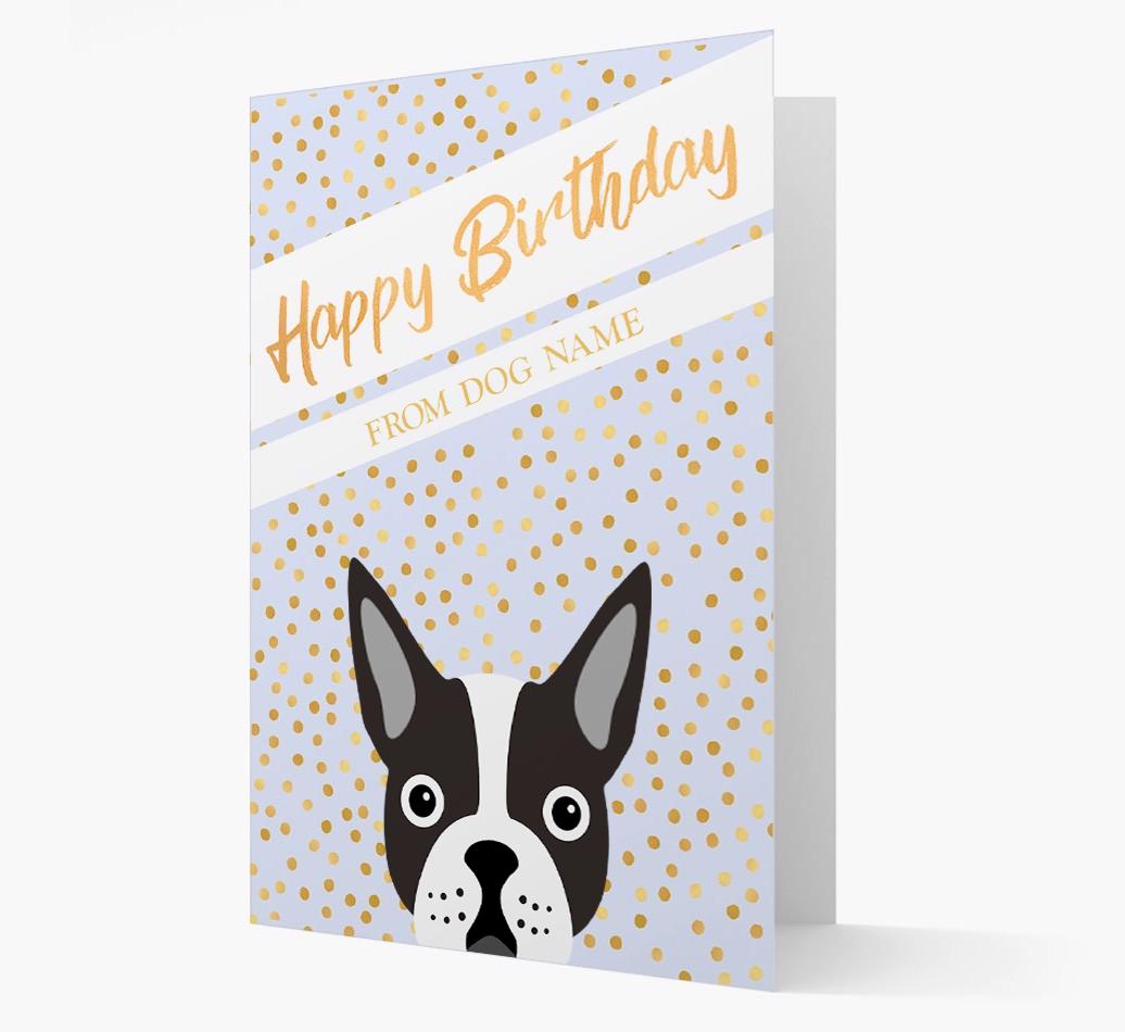 Personalized 'Happy Birthday' Gold Detail {breedFullName} Card