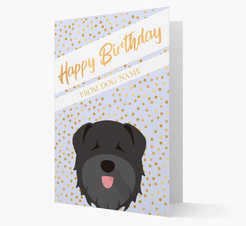 Personalized 'Happy Birthday' Gold Detail {breedFullName} Card