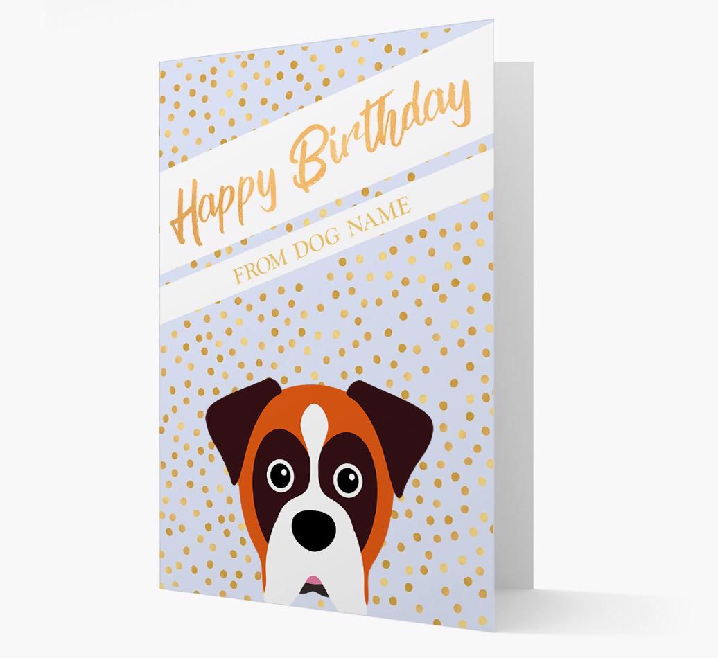 Personalized 'Happy Birthday' Gold Detail {breedFullName} Card