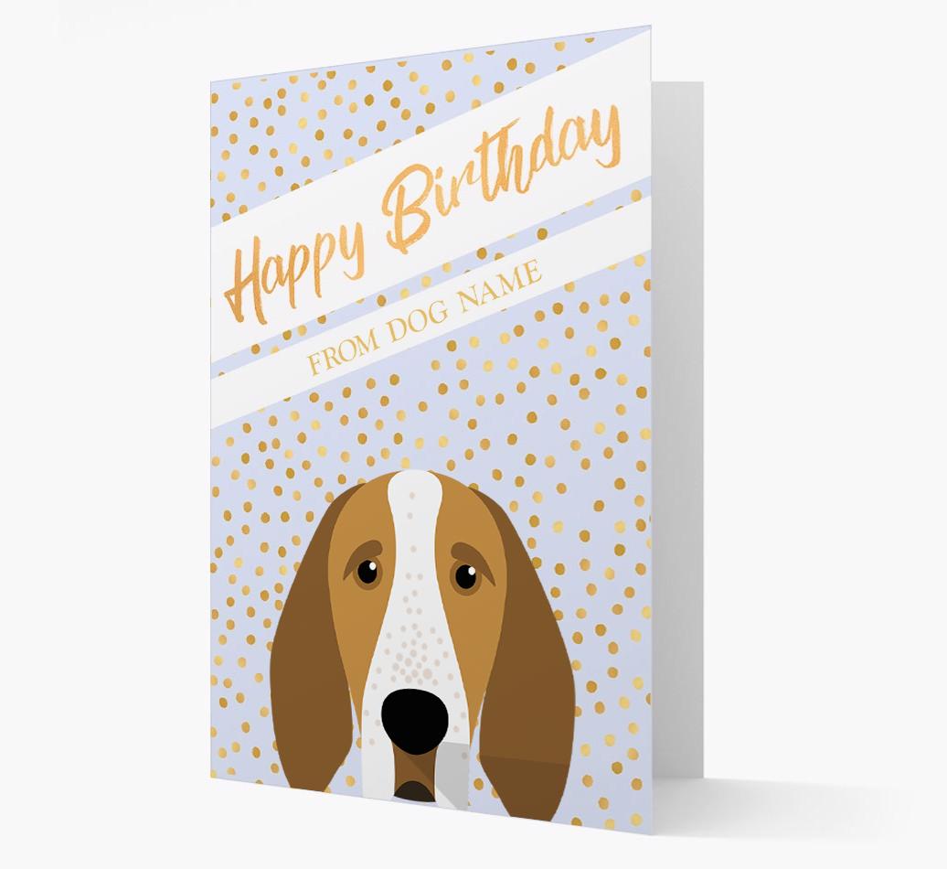 Personalized 'Happy Birthday' Gold Detail {breedFullName} Card