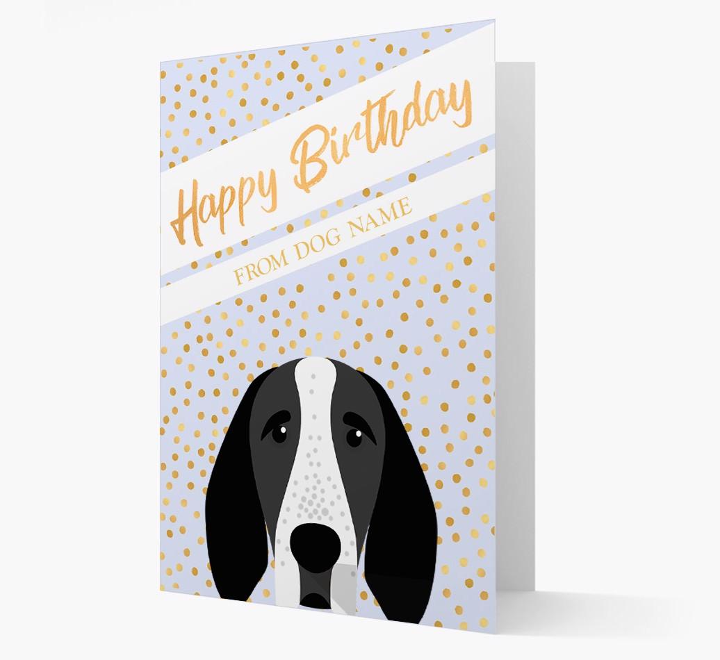 Personalized 'Happy Birthday' Gold Detail {breedFullName} Card