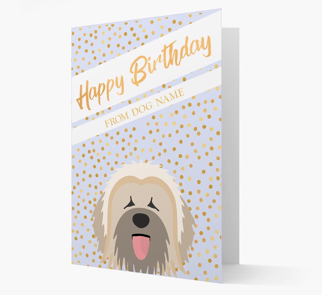 Personalized 'Happy Birthday' Gold Detail {breedFullName} Card
