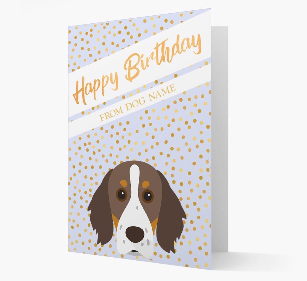Personalized 'Happy Birthday' Gold Detail {breedFullName} Card