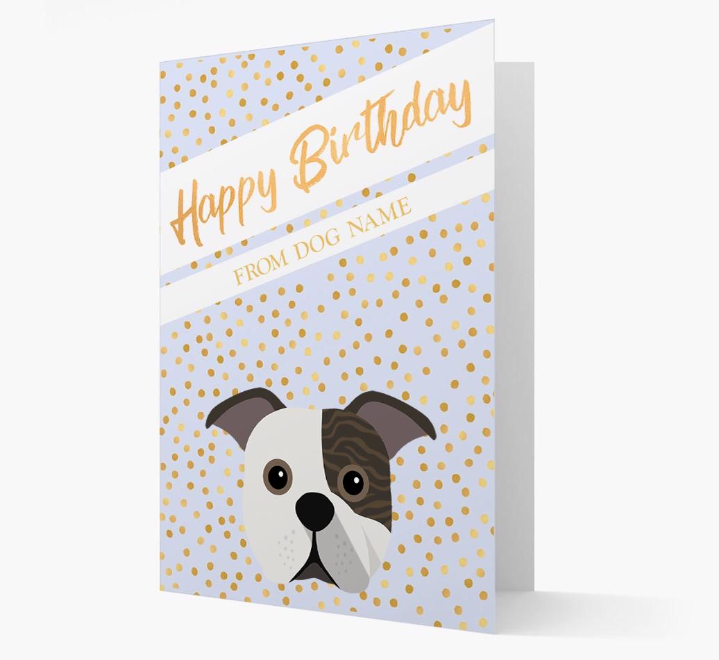 Personalized 'Happy Birthday' Gold Detail {breedFullName} Card