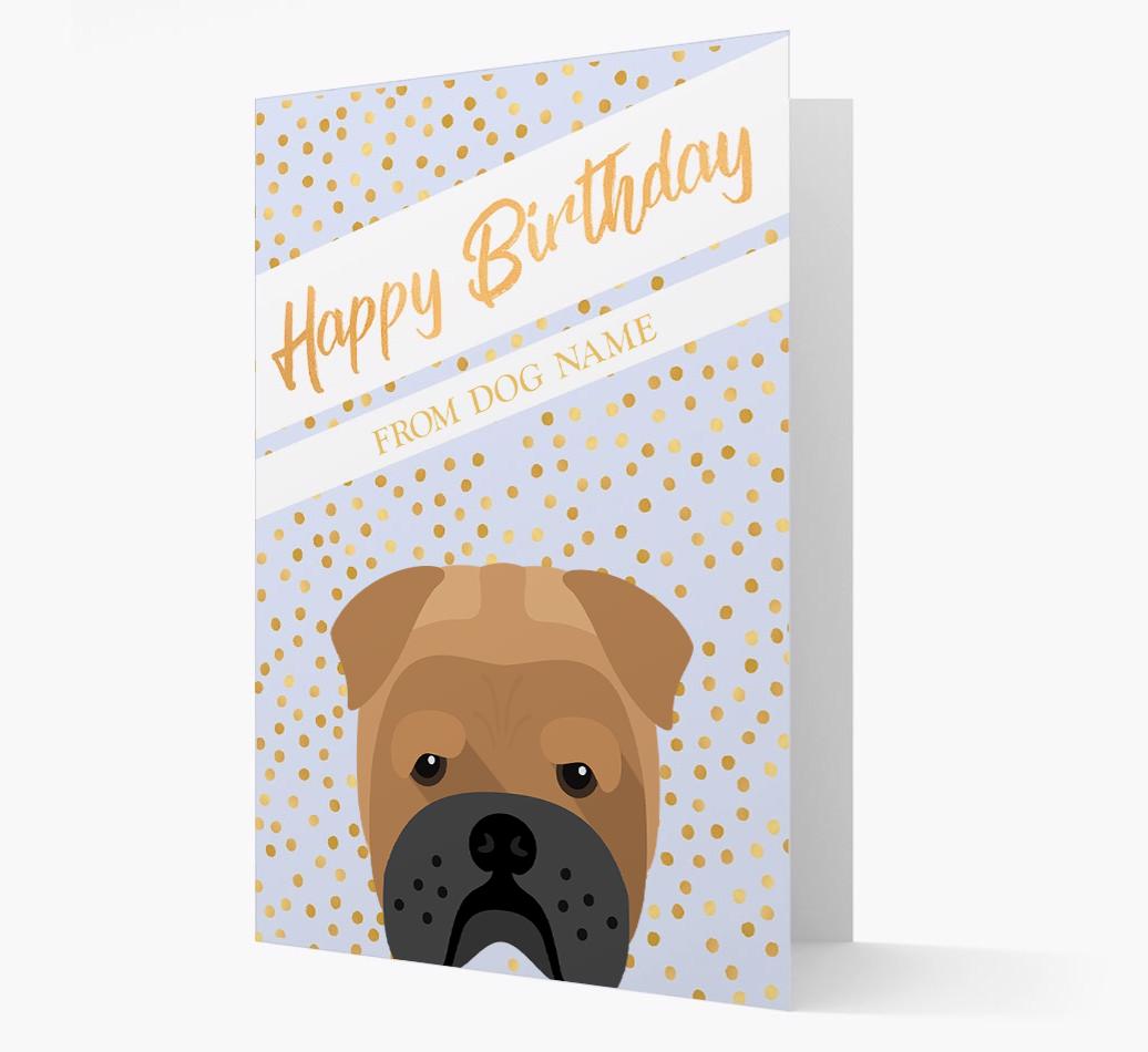 Personalized 'Happy Birthday' Gold Detail {breedFullName} Card