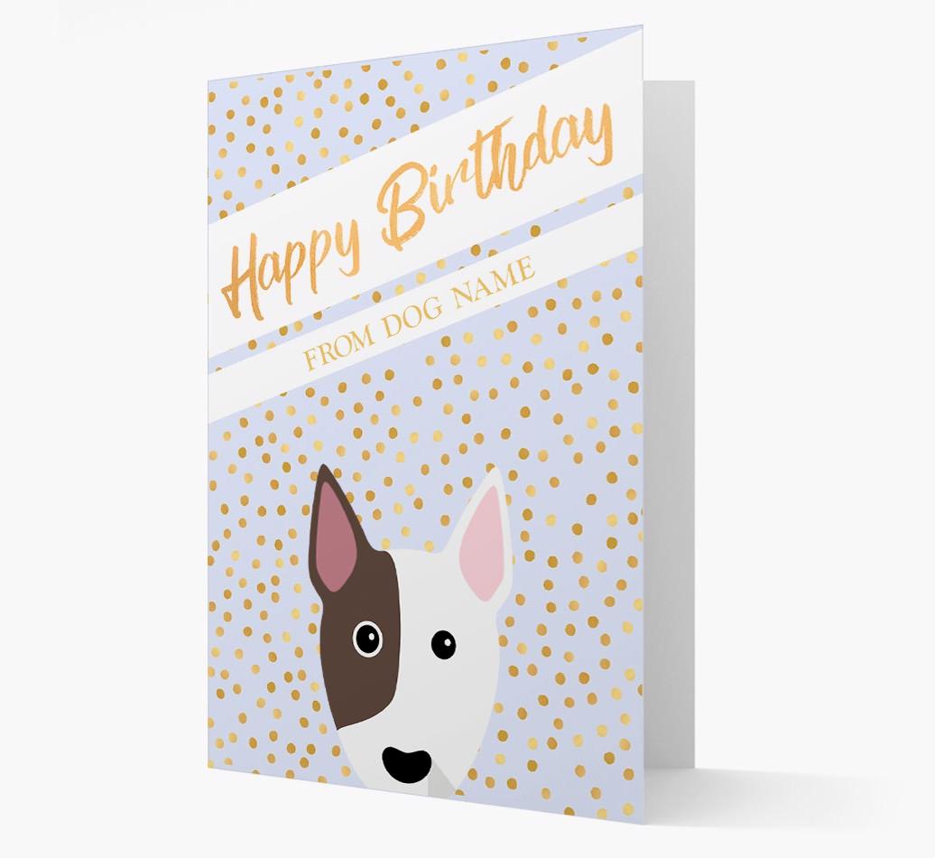 Personalized 'Happy Birthday' Gold Detail {breedFullName} Card