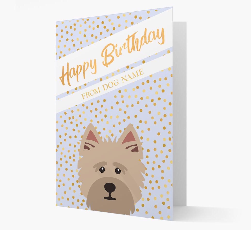 Personalized 'Happy Birthday' Gold Detail {breedFullName} Card