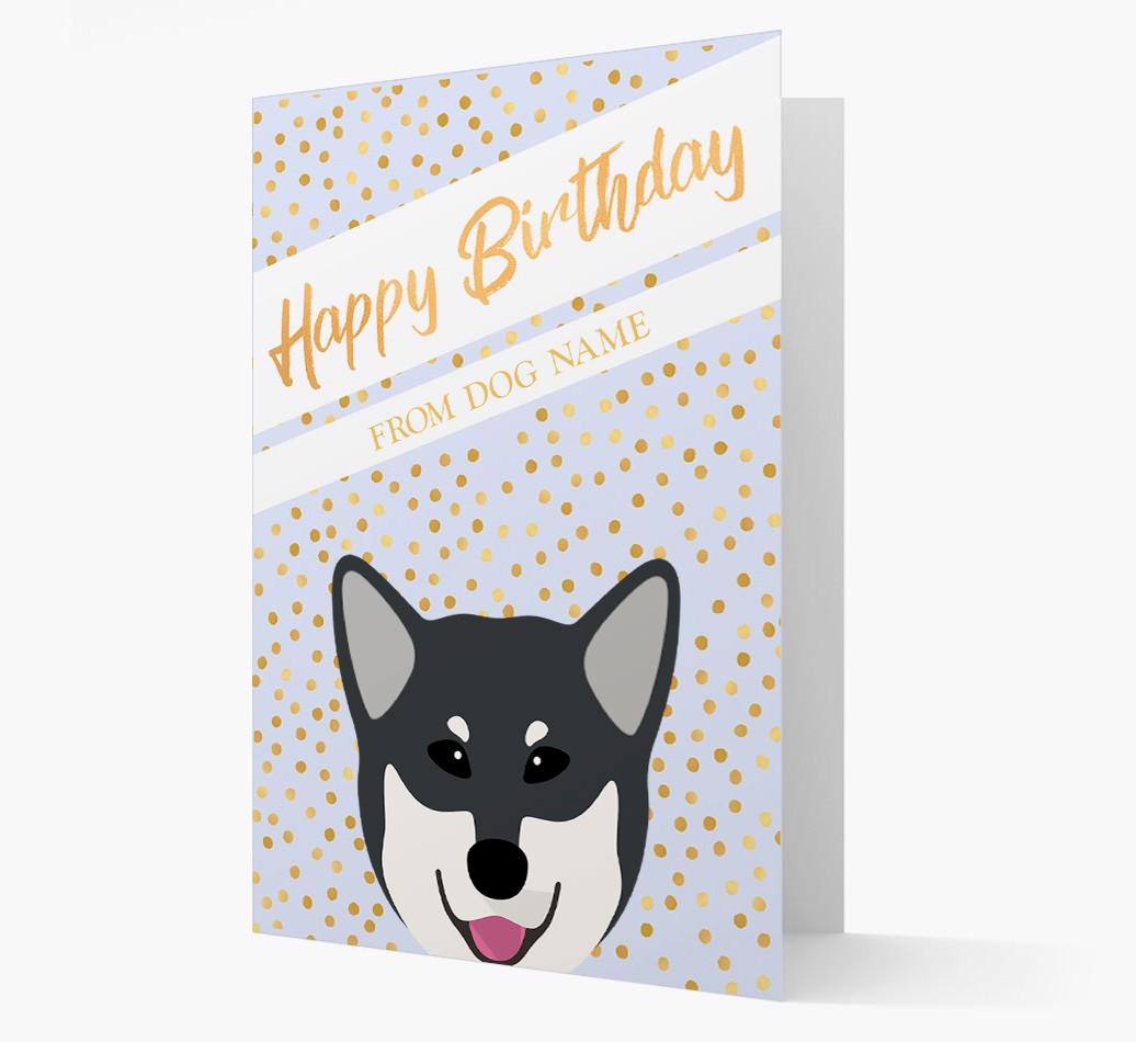 Personalized 'Happy Birthday' Gold Detail {breedFullName} Card