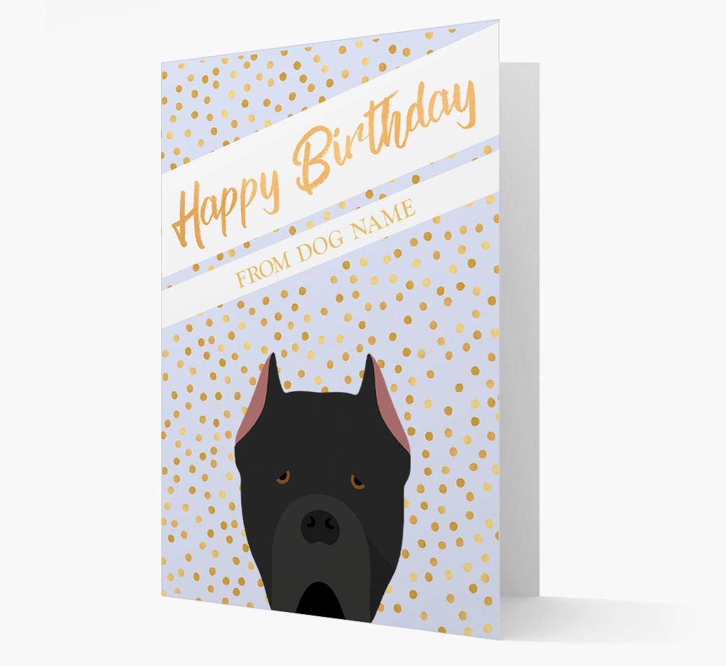 Personalized 'Happy Birthday' Gold Detail {breedFullName} Card
