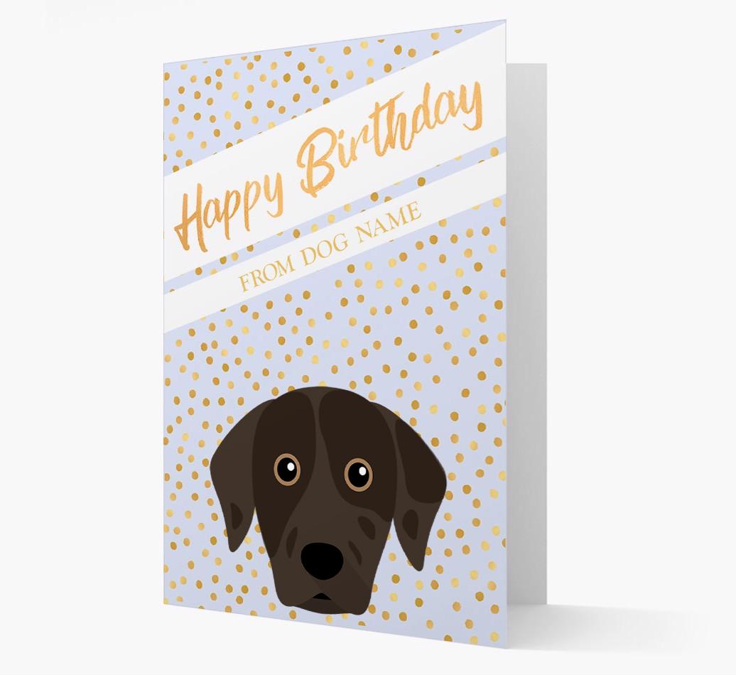 Personalized 'Happy Birthday' Gold Detail {breedFullName} Card
