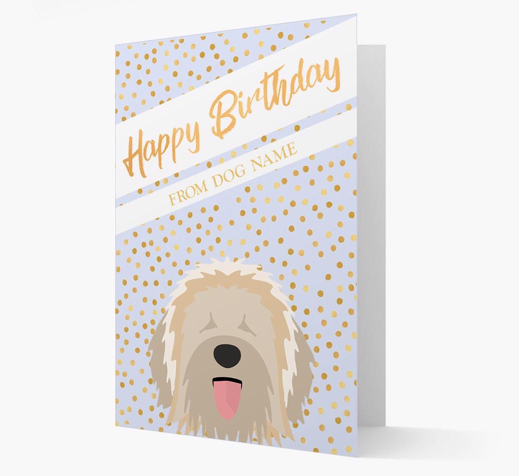 Personalized 'Happy Birthday' Gold Detail {breedFullName} Card