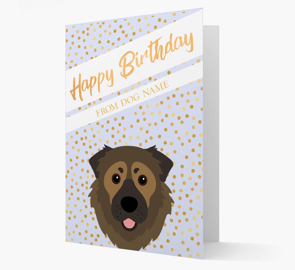 Personalized 'Happy Birthday' Gold Detail {breedFullName} Card